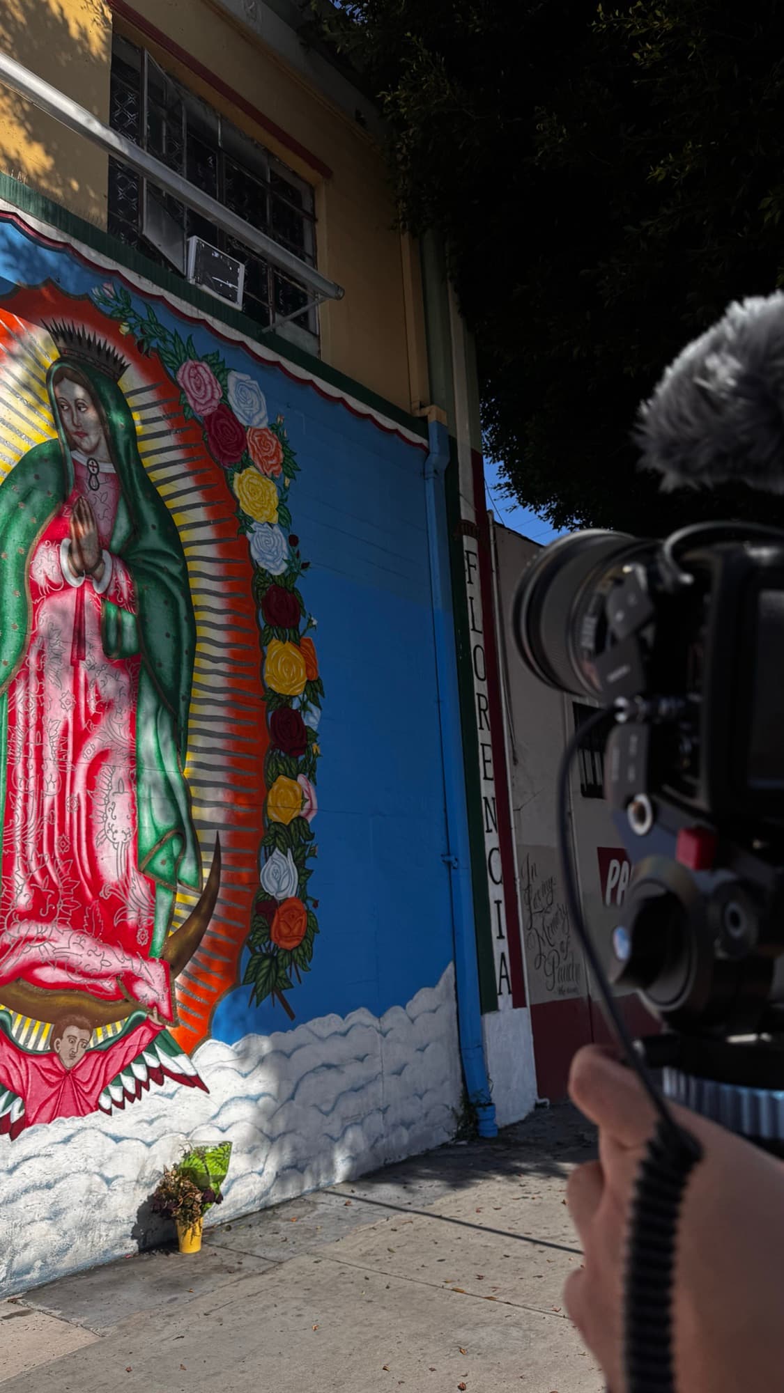 Rolling on the neighborhood mural